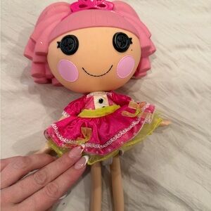 Vintage Lalaloopsy Pink and Yellow Button-Eyed Doll